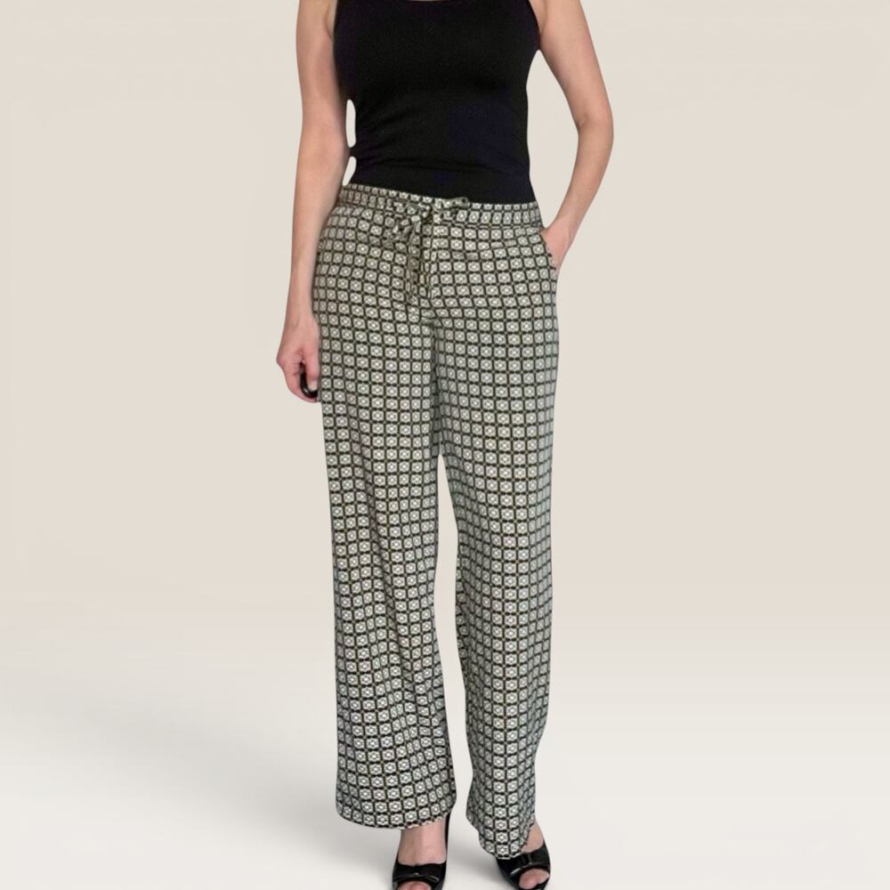Tommy Hilfiger Palazzo Pants Geometric Medallion Print Wide Leg Size 6